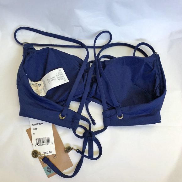 Sperry Blue Bralette Criss Cross Swim Bikini Top - Picture 6 of 13